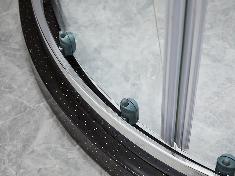 SE スライド式シャワーエンクロージャ、透明強化ガラス、クロムアルミニウムプロファイル、二重穴ハンドル、トレイなし SE スライド式シャワーエンクロージャ、透明強化ガラス、クロムアルミニウムプロファイル、二重穴ハンドル、トレイなし