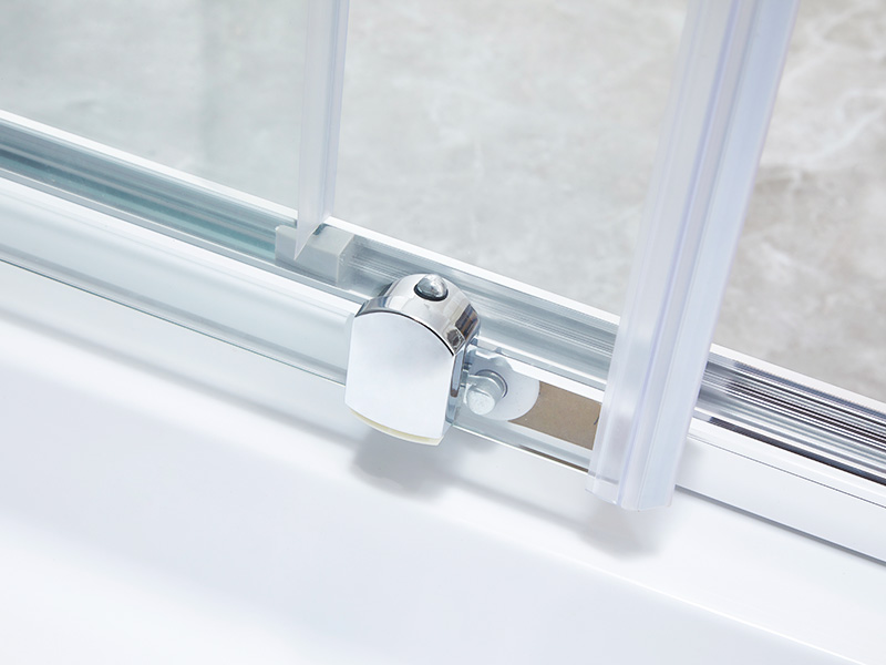 SQ クリア強化ガラス バスルーム スライド シャワー エンクロージャ、トレイ付き SQ クリア強化ガラス バスルーム スライド シャワー エンクロージャ、トレイ付き